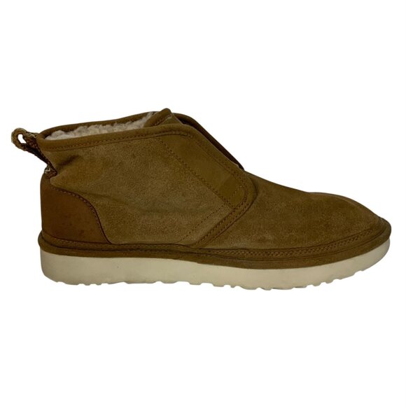 UGG Neumel Flex Mens Chestnut Suede Ankle Boots Size 11 With Shearling Lining